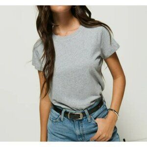 NWT Nation Los Angeles Goldie Crew Neck Top Gray Peru Pima Cotton Organic